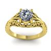 Image 3 : 1 ctw Solitaire Certified VS/SI Diamond Ring Art Deco 14k Yellow Gold - REF-307A2N
