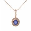 Image 2 : 4.67 ctw Sapphire & Diamond Victorian Necklace 14K Rose Gold - REF-123W6H
