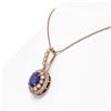 Image 3 : 4.67 ctw Sapphire & Diamond Victorian Necklace 14K Rose Gold - REF-123W6H