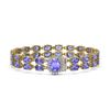 Image 1 : 28.22 ctw Tanzanite & Diamond Bracelet 14K Yellow Gold - REF-400A2N