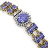 Image 2 : 28.22 ctw Tanzanite & Diamond Bracelet 14K Yellow Gold - REF-400A2N