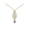 Image 1 : 7.24 ctw Sapphire & Diamond Necklace 18K Yellow Gold - REF-700A2N