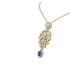 Image 2 : 7.24 ctw Sapphire & Diamond Necklace 18K Yellow Gold - REF-700A2N
