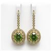 Image 1 : 15.02 ctw Tourmaline & Diamond Victorian Earrings 14K Yellow Gold - REF-401X6A
