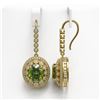 Image 2 : 15.02 ctw Tourmaline & Diamond Victorian Earrings 14K Yellow Gold - REF-401X6A