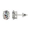 Image 2 : 2 ctw Certified VS/SI Quality Oval Diamond Stud Earrings 10k White Gold - REF-478H6R