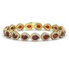 Image 1 : 17.44 ctw Garnet & Diamond Micro Pave Halo Bracelet 10k Yellow Gold - REF-318A2N