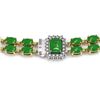 Image 3 : 27.5 ctw Jade & Diamond Necklace 14K Yellow Gold - REF-436W4H