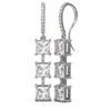 Image 2 : 5.03 ctw Princess Diamond Earrings 18K White Gold - REF-890K6Y
