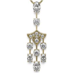 2.75 ctw Oval Cut Diamond Designer Necklace 18K Yellow Gold - REF-369Y3X