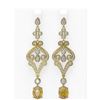 Image 1 : 9.55 ctw Canary Citrine & Diamond Earrings 18K Yellow Gold - REF-458M2G