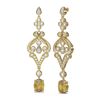 Image 2 : 9.55 ctw Canary Citrine & Diamond Earrings 18K Yellow Gold - REF-458M2G