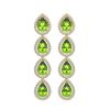 Image 1 : 7.46 ctw Peridot & Diamond Micro Pave Halo Earrings 10k Yellow Gold - REF-153Y5X