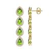 Image 2 : 7.46 ctw Peridot & Diamond Micro Pave Halo Earrings 10k Yellow Gold - REF-153Y5X