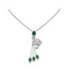 Image 1 : 9.99 ctw Emerald & Diamond Necklace 18K White Gold - REF-422H5R