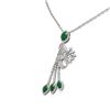 Image 2 : 9.99 ctw Emerald & Diamond Necklace 18K White Gold - REF-422H5R