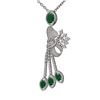 Image 3 : 9.99 ctw Emerald & Diamond Necklace 18K White Gold - REF-422H5R