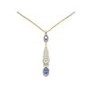 Image 1 : 5.43 ctw Tanzanite & Diamond Necklace 18K Yellow Gold - REF-263H6R