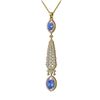 Image 3 : 5.43 ctw Tanzanite & Diamond Necklace 18K Yellow Gold - REF-263H6R