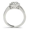 Image 2 : 1.01 ctw Certified VS/SI Diamond Halo Ring 18k White Gold - REF-154H2R