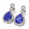 Image 3 : 3.1 ctw Sapphire & Diamond Earrings 18K White Gold - REF-134M2G