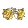 Image 3 : 2.57 ctw Certified Intense Yellow Diamond Stud Earrings 10k White Gold - REF-349G8W