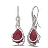 Image 2 : 22.9 ctw Ruby & Diamond Earrings 18K White Gold - REF-618H2R