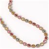 Image 2 : 31.96 ctw Multi Color Sapphire & Diamond Micro Pave Necklace 10k Rose Gold - REF-674W4H