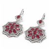 Image 3 : 17.18 ctw Ruby & Diamond Earrings 18K White Gold - REF-353Y6X