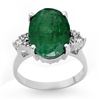 Image 1 : 6.35 ctw Emerald & Diamond Ring 10k White Gold - REF-72A8N