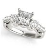 Image 2 : 2.1 ctw VS/SI Diamond 3 Stone Princess Cut 2pc Set 14k White Gold - REF-380W5H