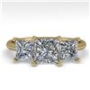 Image 1 : 2.0 ctw Princess VS/SI Diamond 3 Stone Designer Ring 18k Yellow Gold - REF-390X2A