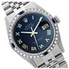 Image 1 : Rolex Men's Stainless Steel, QuickSet, Roman Dial with Diam/Sapphire Bezel - REF-521N7A