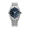 Image 2 : Rolex Men's Stainless Steel, QuickSet, Roman Dial with Diam/Sapphire Bezel - REF-521N7A