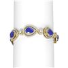 Image 1 : 32.24 ctw Sapphire & Diamond Bracelet 18K Yellow Gold - REF-890F9M