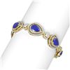 Image 2 : 32.24 ctw Sapphire & Diamond Bracelet 18K Yellow Gold - REF-890F9M