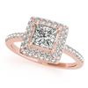 Image 2 : 1.21 ctw Certified VS/SI Princess Diamond 2pc Set Halo 14k Rose Gold - REF-170H5R