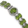 Image 2 : 26.92 ctw Tourmaline & Diamond Bracelet 14K White Gold - REF-336M4G