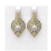 Image 1 : 1.52 ctw Diamond & Pearl Earrings 18K Yellow Gold - REF-394R8K