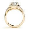 Image 2 : 1.5 ctw Certified VS/SI Diamond Halo Ring 18k Yellow Gold - REF-197W8H