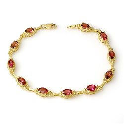 4.50 ctw Pink Tourmaline Bracelet 10k Yellow Gold - REF-87W3H