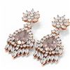 Image 3 : 15.5 ctw Morganite & Diamond Earrings 18K Rose Gold - REF-872M8G