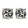 Image 1 : 2 ctw Certified VS/SI Quality Cushion Diamond Stud Earrings 10k Yellow Gold - REF-478M6G