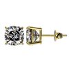 Image 2 : 2 ctw Certified VS/SI Quality Cushion Diamond Stud Earrings 10k Yellow Gold - REF-478M6G