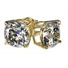 Image 3 : 2 ctw Certified VS/SI Quality Cushion Diamond Stud Earrings 10k Yellow Gold - REF-478M6G