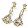 Image 3 : 5.39 ctw Princess Diamond Earrings 18K Yellow Gold - REF-814W8H