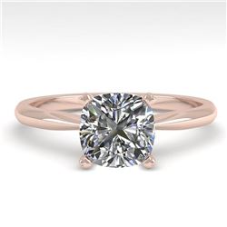 1.01 ctw Cushion VS/SI Diamond Engagment Designer Ring 18k Rose Gold - REF-233R2K