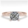 Image 1 : 1.01 ctw Cushion VS/SI Diamond Engagment Designer Ring 18k Rose Gold - REF-233R2K