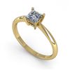 Image 2 : 0.52 ctw Princess Cut VS/SI Diamond Engagment Ring 18k Yellow Gold - REF-71M2G