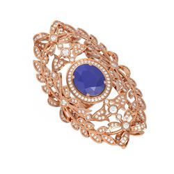 8.82 ctw Sapphire & Diamond Ring 18K Rose Gold - REF-360Y2X